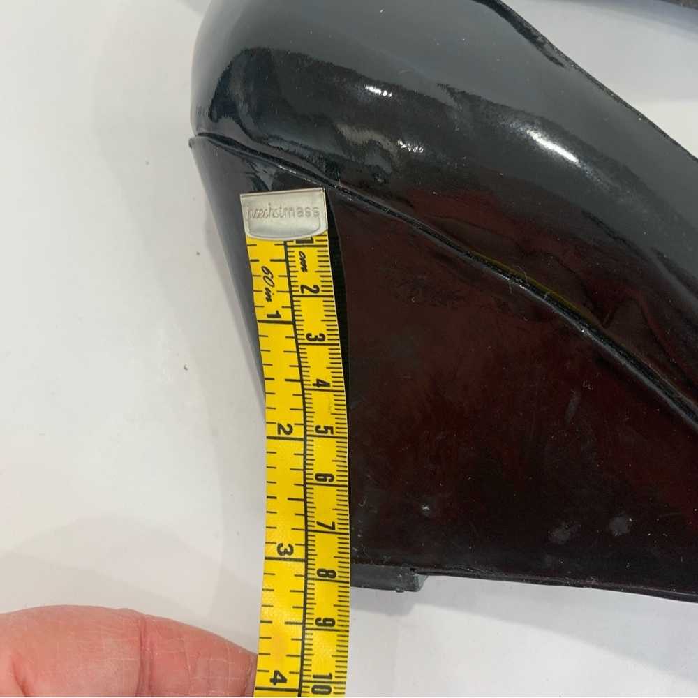 BP (Nordstrom brand) black patent open toe shiny wedge heel size 11 - Picture 10 of 12